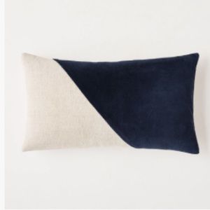 West Elm Cotton Linen and Velvet Pillow 12”x 21”